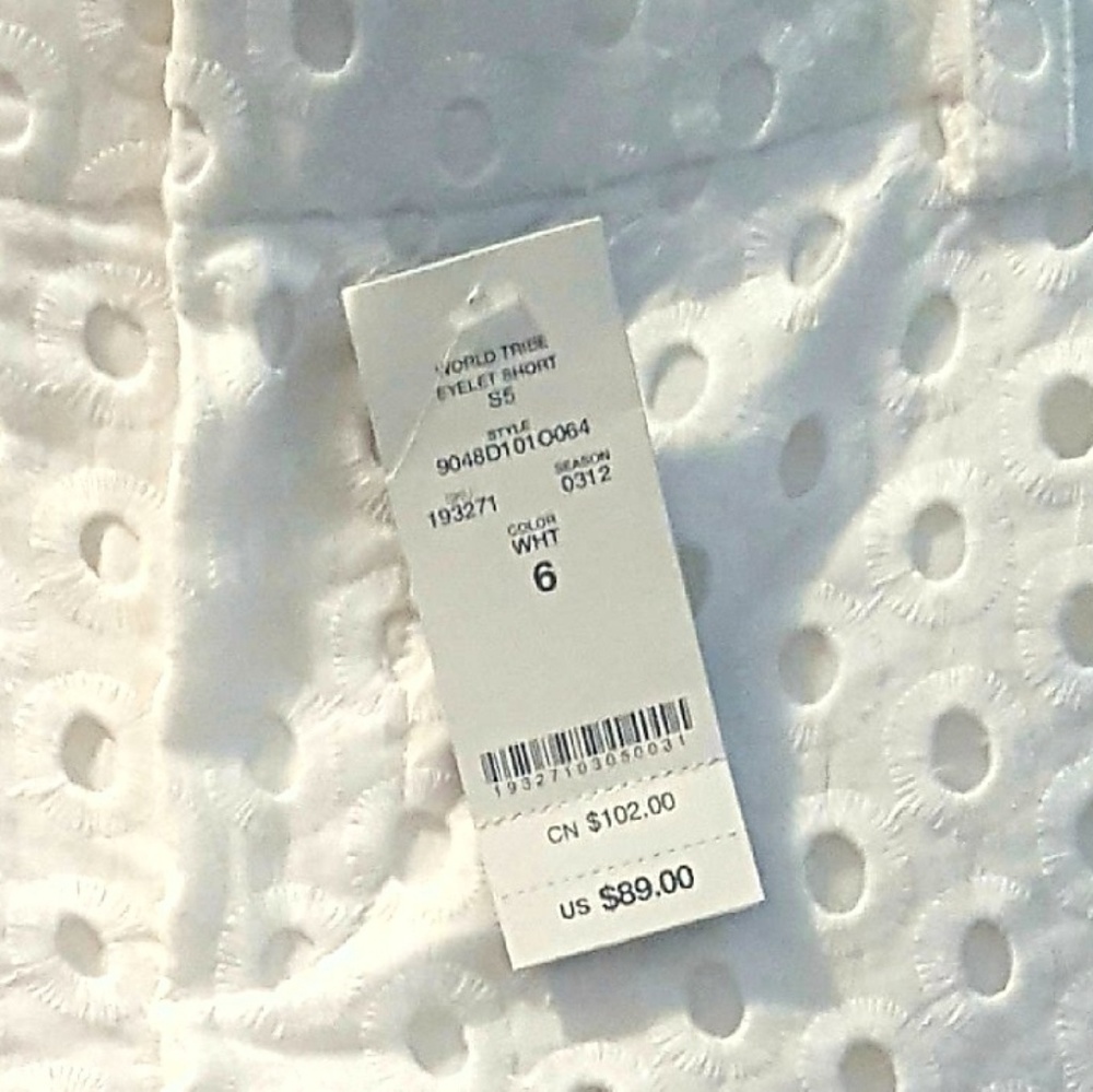 🏝🌼bebe~ White Eyelet Shorts. *NWT - Picture 5 of 6